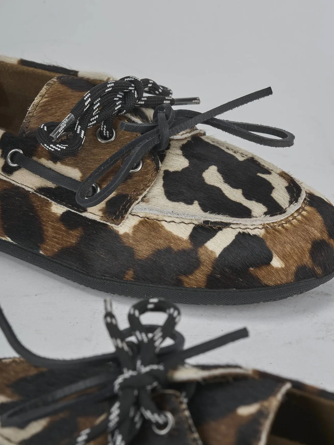 Mocassini tacco 1cm cavallino bianco