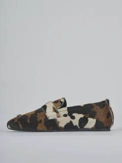 Mocassini tacco 1cm cavallino bianco