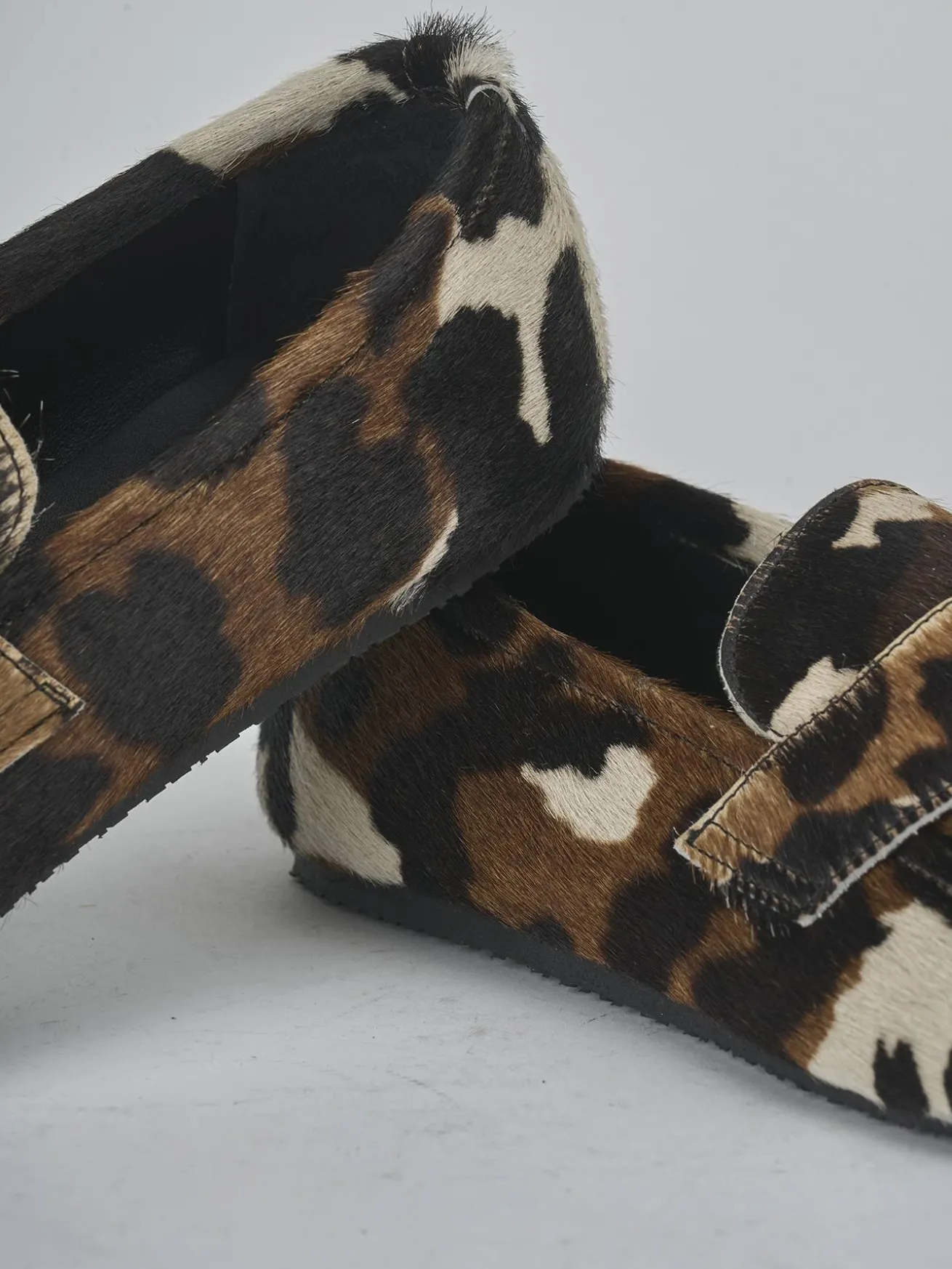 Mocassini tacco 1cm cavallino bianco