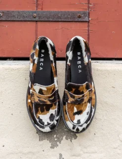 Mocassini tacco 2cm cavallino multicolor