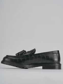 Mocassini tacco 2cm cocco nero