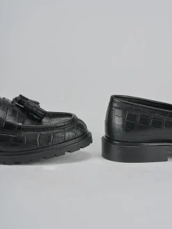 Mocassini tacco 2cm cocco nero