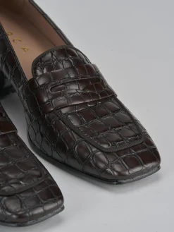 Mocassini tacco 6cm cocco testa