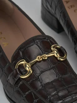 Mocassini tacco 3cm cocco testa