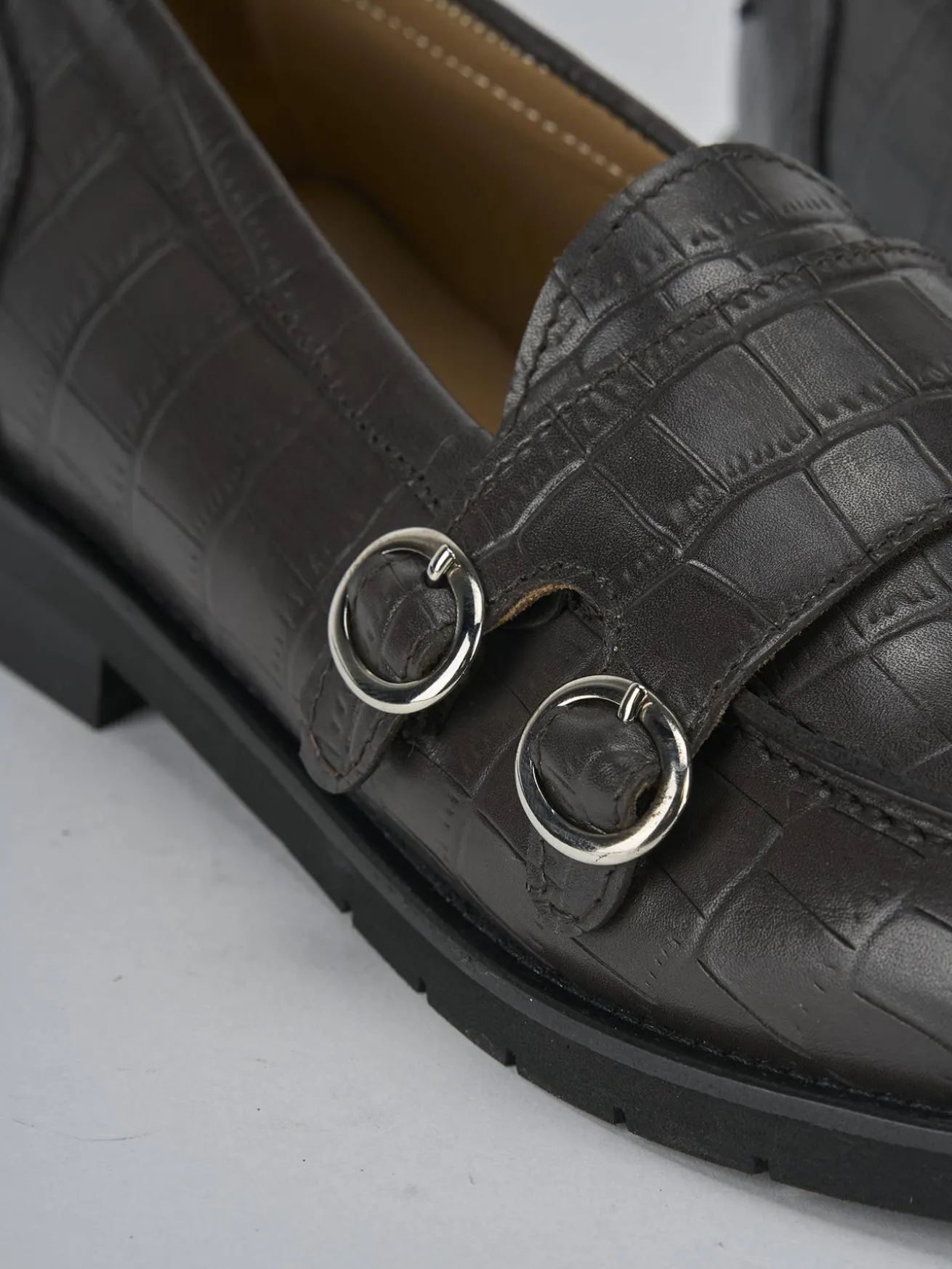 Mocassini tacco 2cm cocco testa