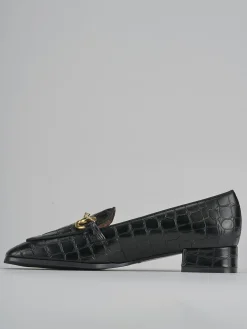 Mocassini tacco 3cm cocco nero