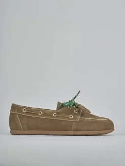 Mocassini tacco 1cm nabuk marrone