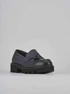 Mocassini tacco 3cm nabuk blu