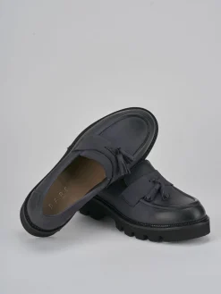 Mocassini tacco 3cm nabuk blu