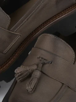 Mocassini tacco 3cm nabuk beige