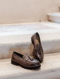 Mocassini tacco 3cm nabuk beige