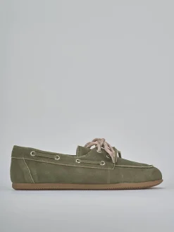 Mocassini tacco 1cm nabuk verde