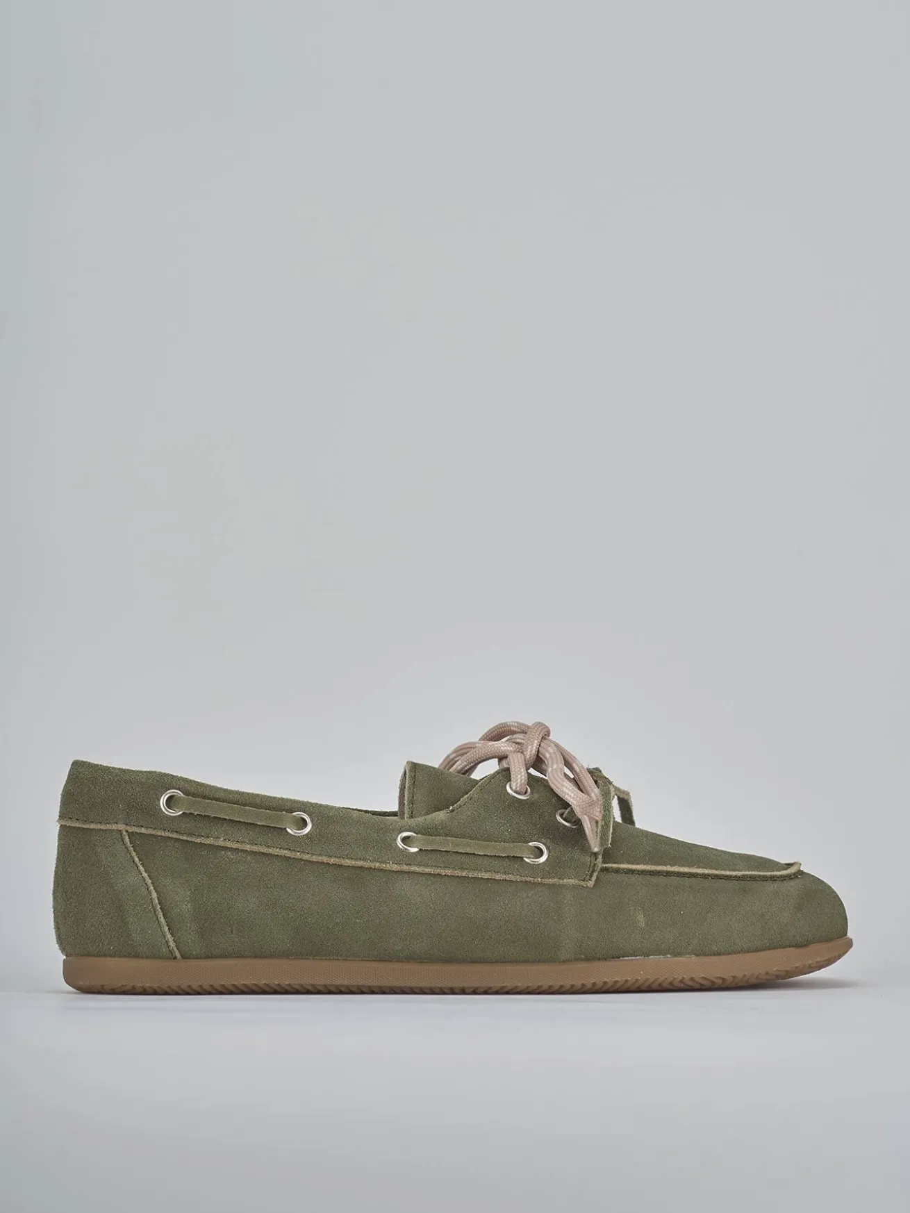 Mocassini tacco 1cm nabuk verde