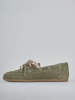 Mocassini tacco 1cm nabuk verde