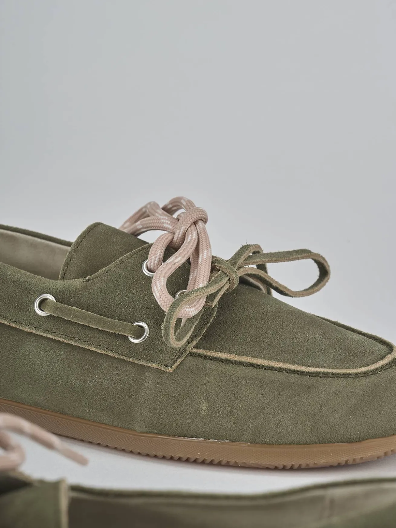 Mocassini tacco 1cm nabuk verde