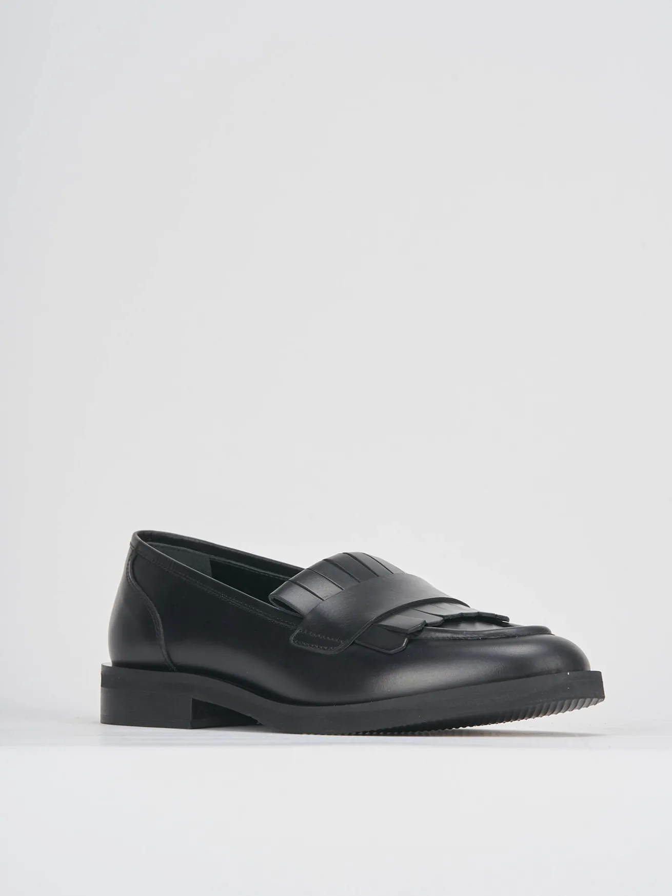 Mocassini tacco 1cm pelle nero