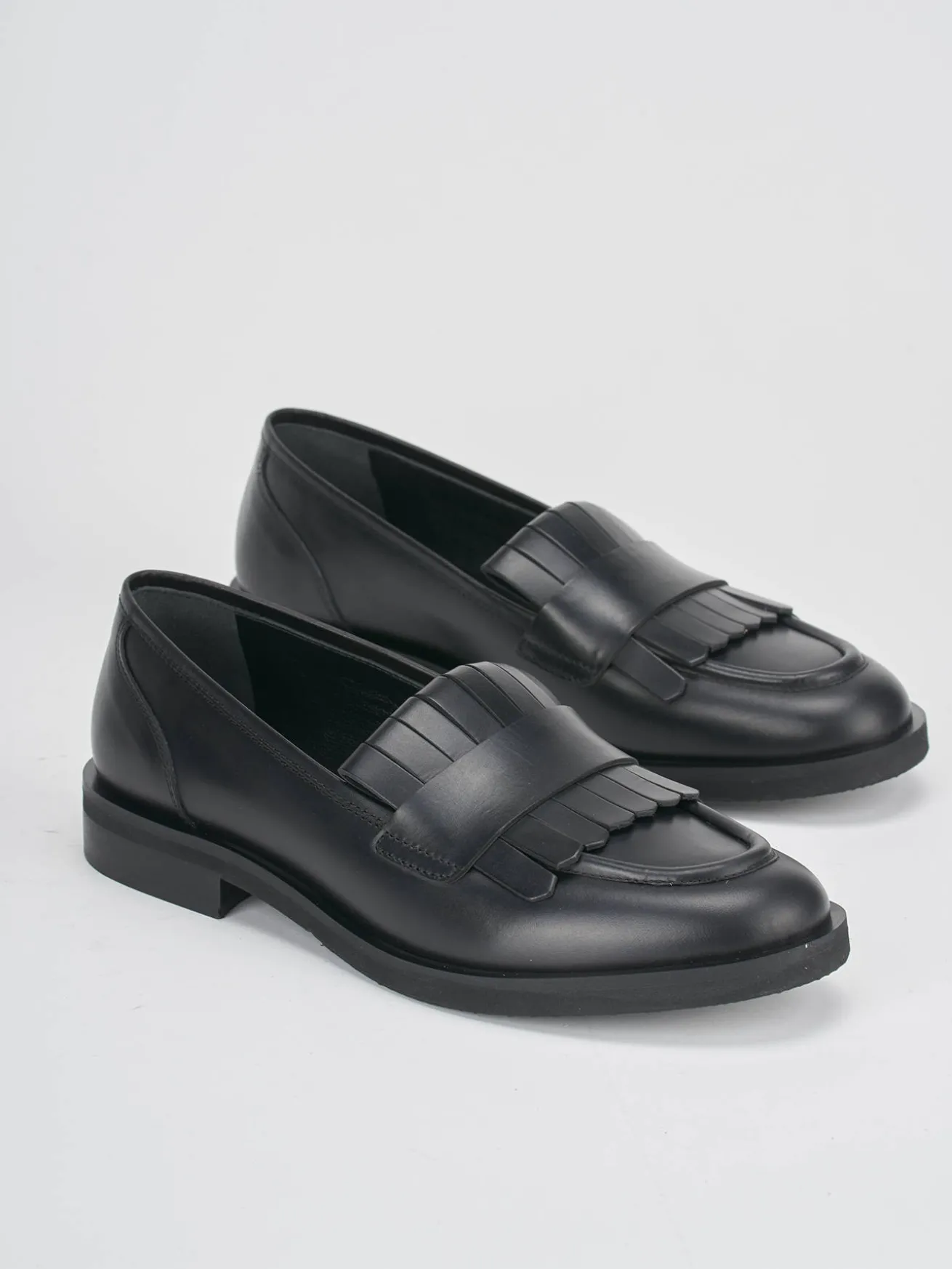 Mocassini tacco 1cm pelle nero