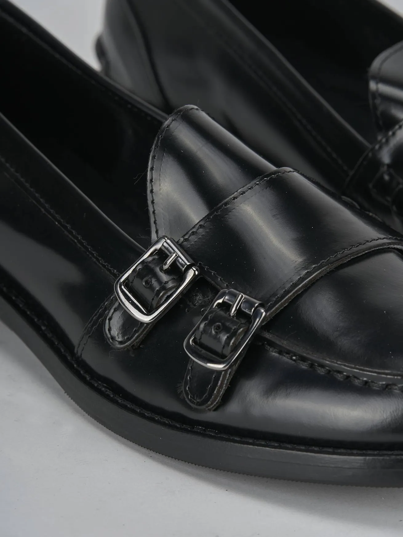 Mocassini tacco 2cm pelle nero