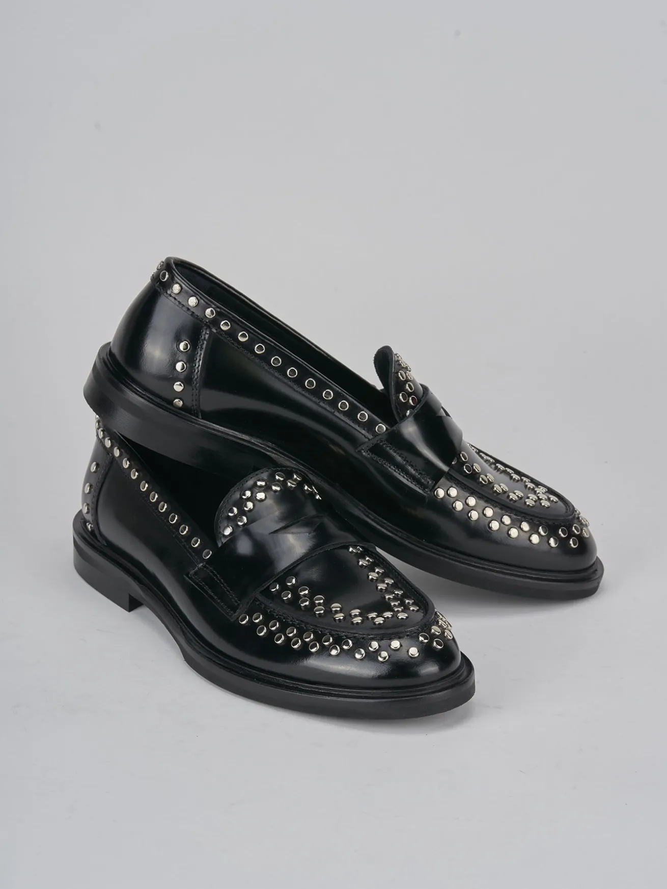 Mocassini tacco 1cm pelle nero