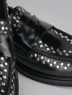 Mocassini tacco 1cm pelle nero