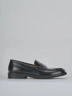 Mocassini tacco 2cm pelle nero