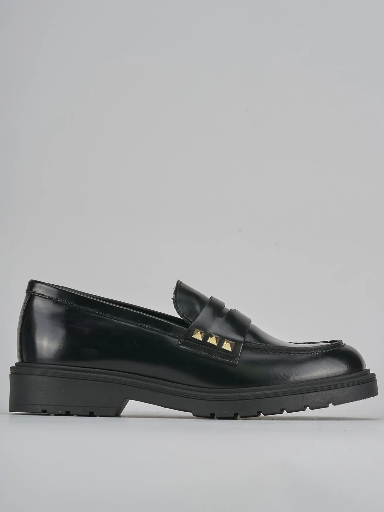 Mocassini tacco 2cm pelle nero