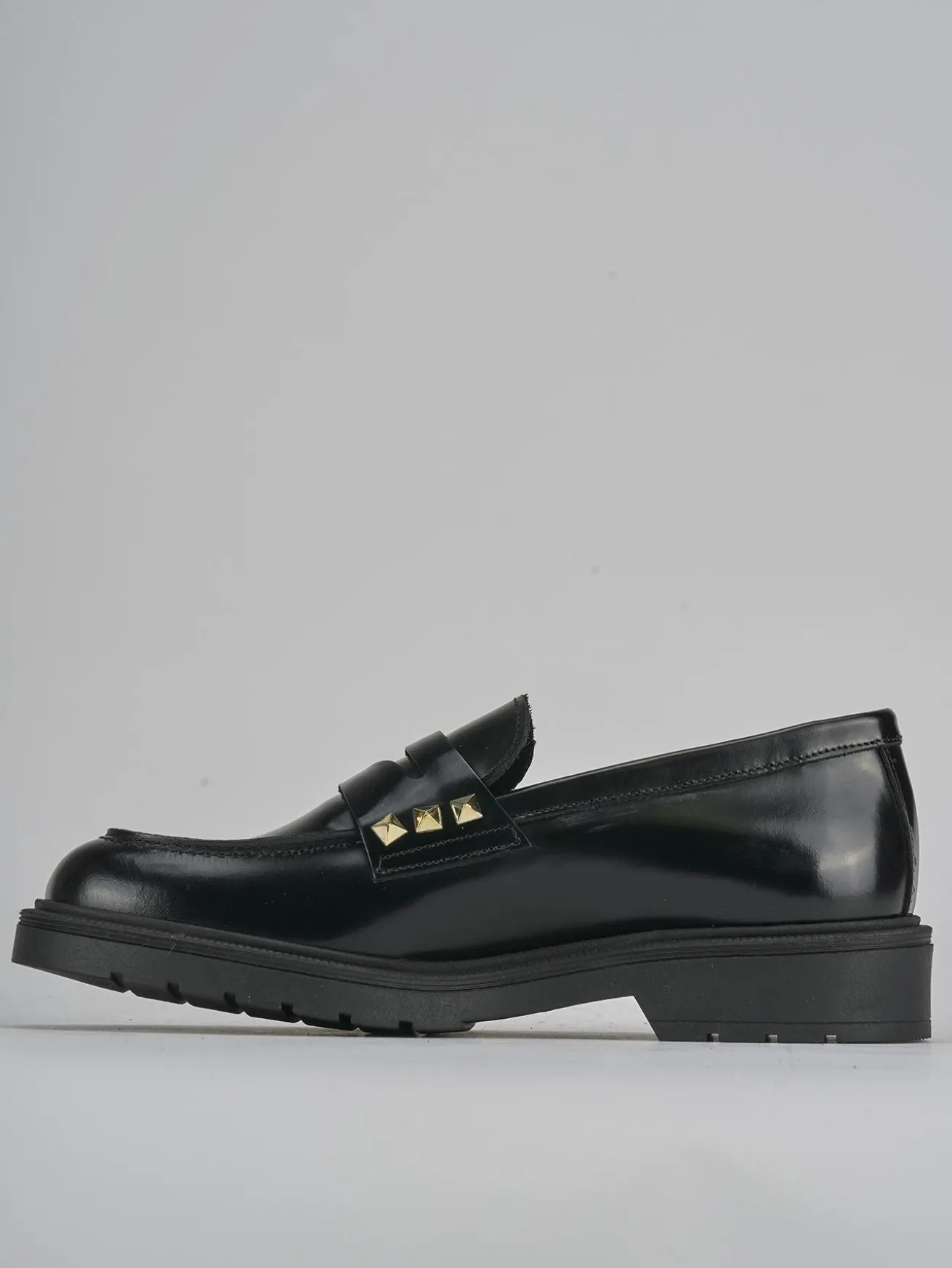 Mocassini tacco 2cm pelle nero