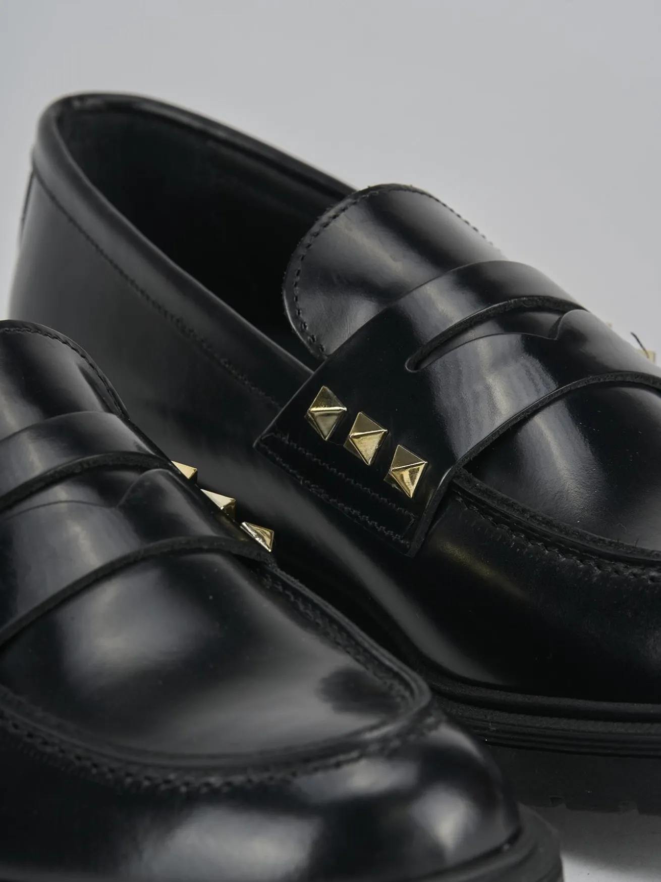 Mocassini tacco 2cm pelle nero