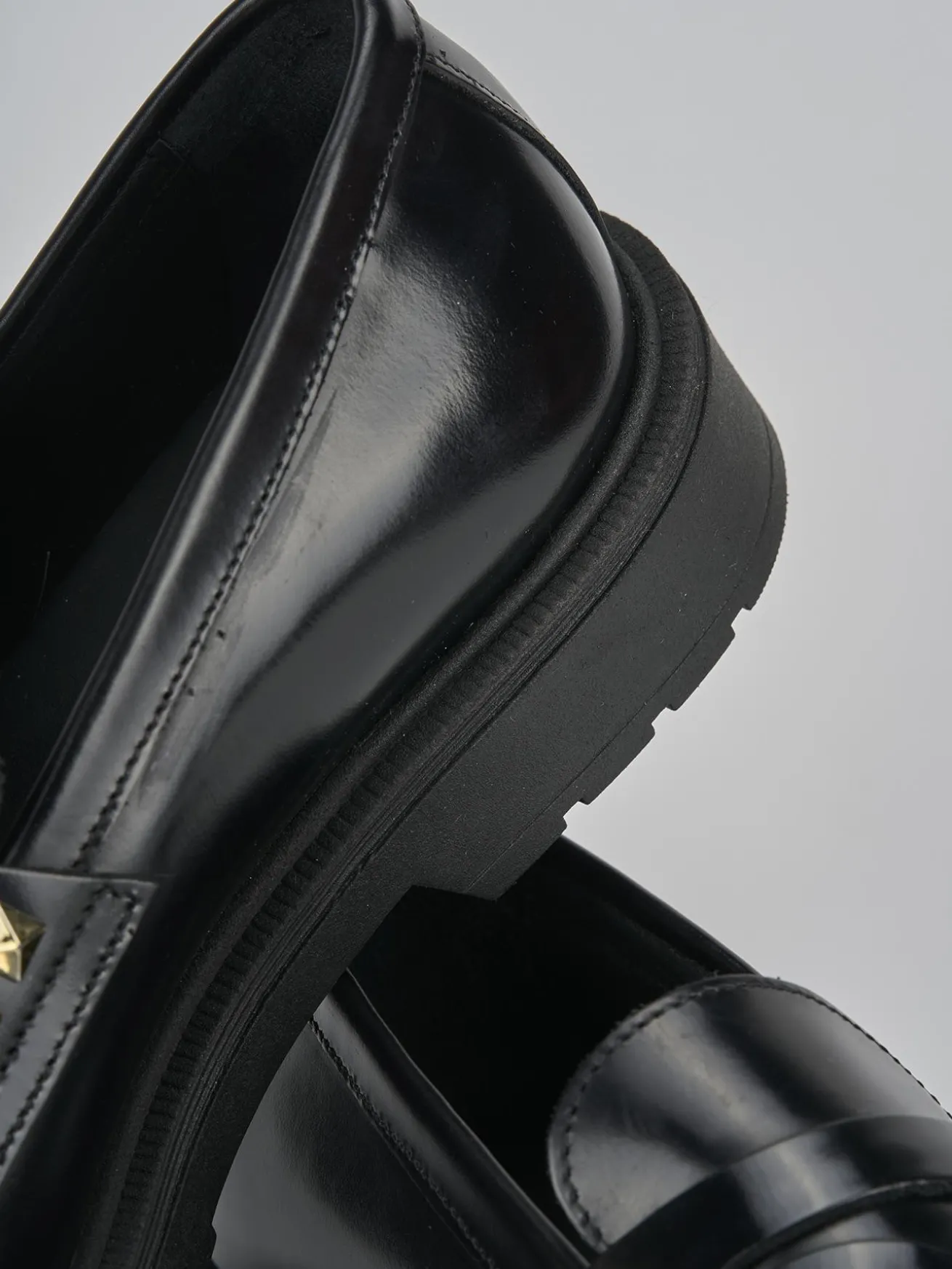 Mocassini tacco 2cm pelle nero