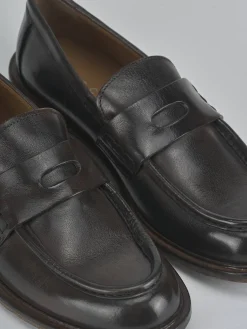 Mocassini tacco 1cm pelle testa