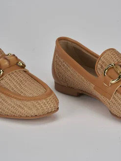 Mocassini tacco 1cm pelle marrone