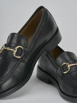 Mocassini tacco 2cm pelle nero