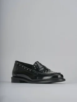 Mocassini tacco 1cm pelle nero