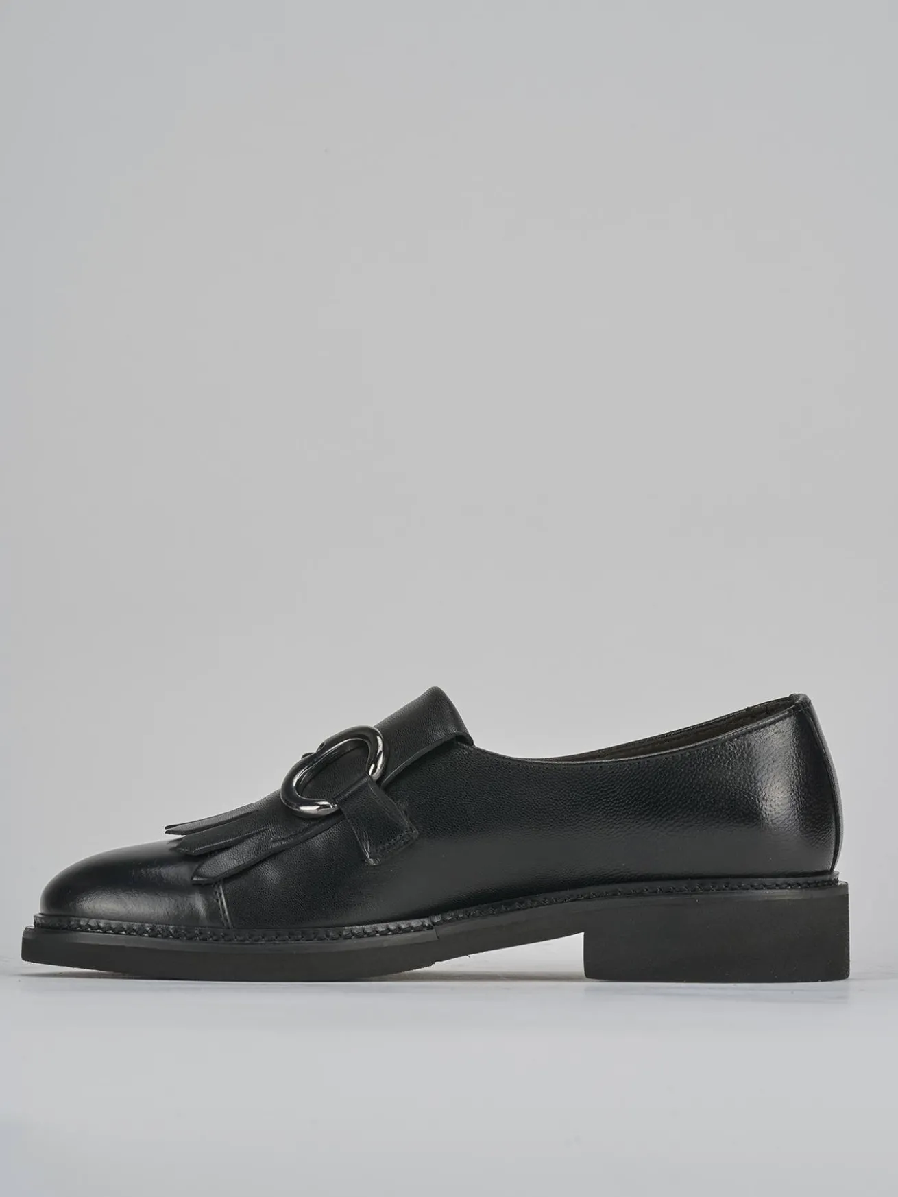 Mocassini tacco 2cm pelle nero