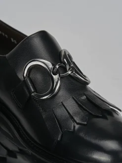 Mocassini tacco 2cm pelle nero