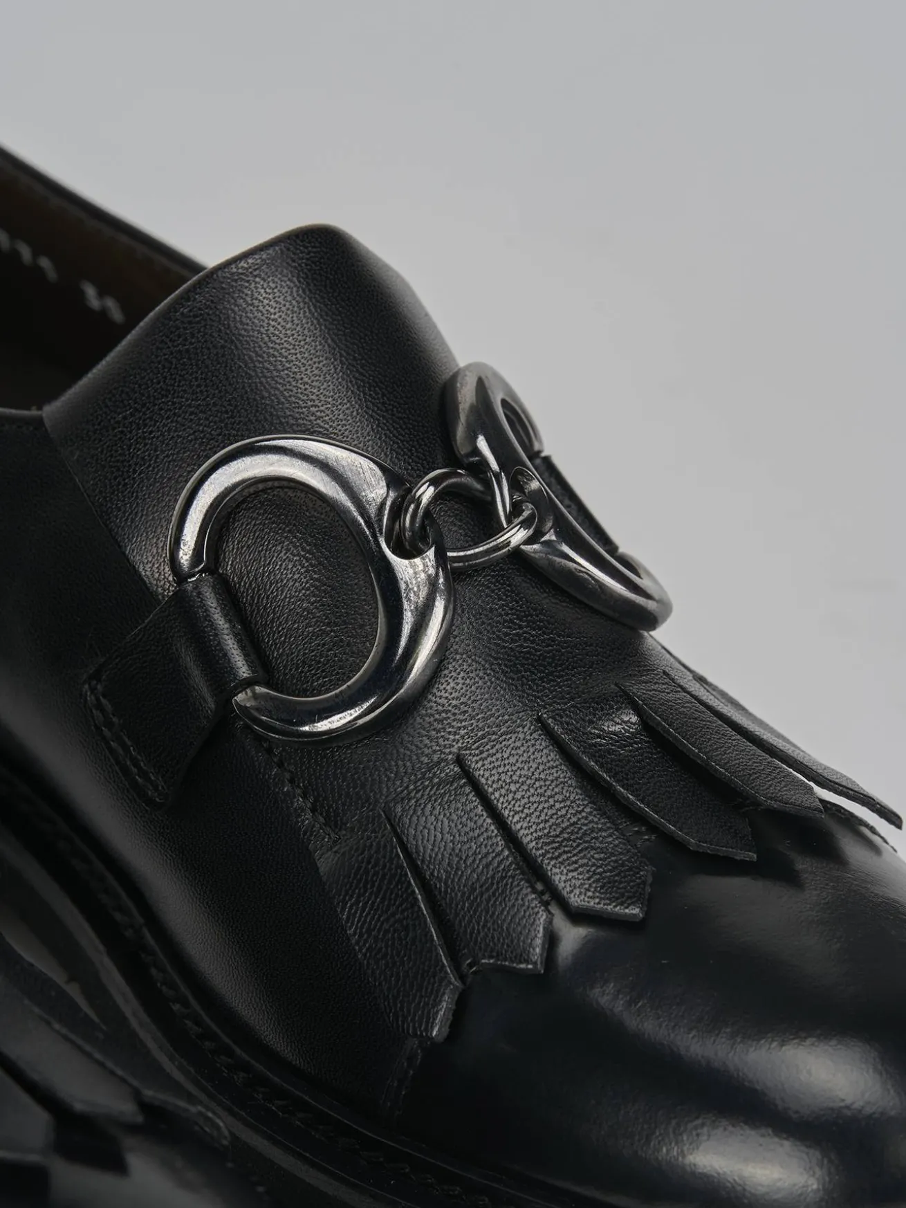 Mocassini tacco 2cm pelle nero