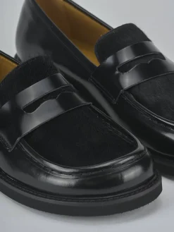 Mocassini tacco 3cm pelle nero