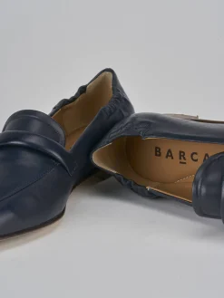 Mocassini tacco 1cm pelle blu