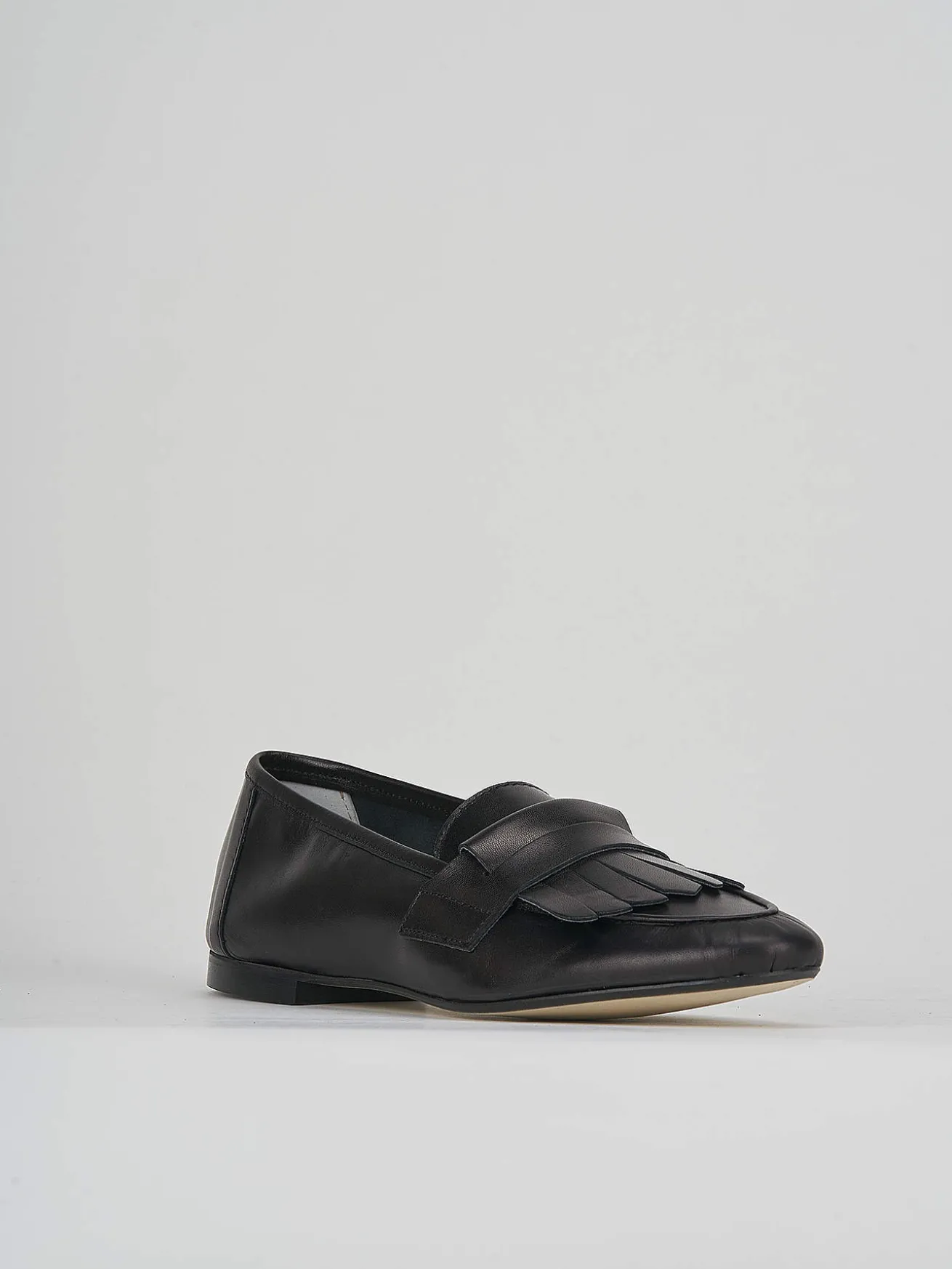 Mocassini tacco 1cm pelle nero