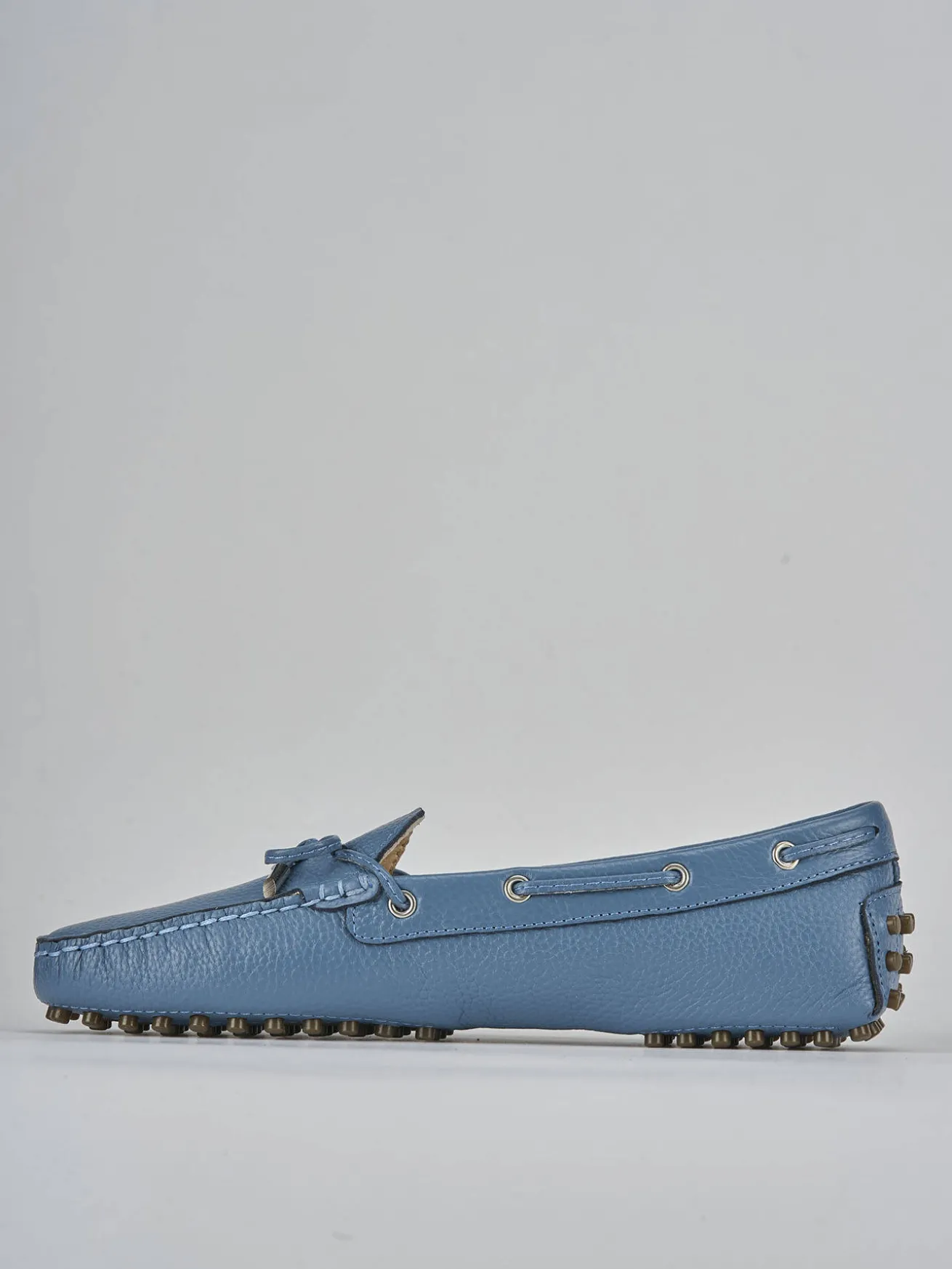 Mocassini tacco 1cm pelle jeans