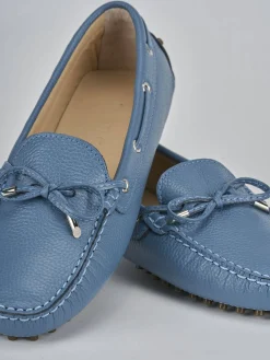 Mocassini tacco 1cm pelle jeans