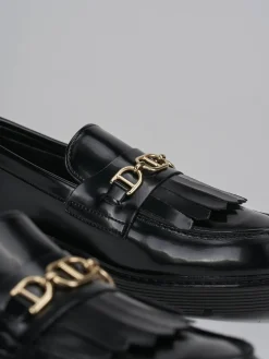 Mocassini tacco 2cm pelle nero