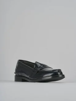 Mocassini tacco 2cm pelle blu