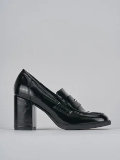 Mocassini tacco 7cm pelle nero