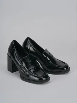 Mocassini tacco 7cm pelle nero