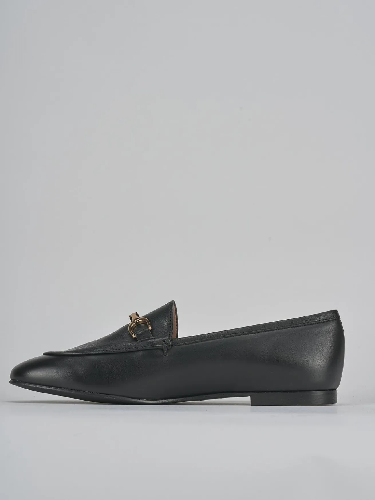 Mocassini tacco 1cm pelle nero