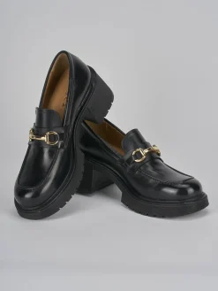 Mocassini tacco 6cm pelle nero