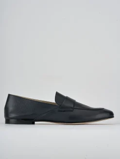 Mocassini tacco 1cm pelle blu