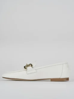 Mocassini tacco 1cm pelle bianco