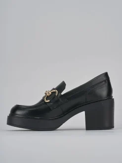 Mocassini tacco 4cm pelle nero